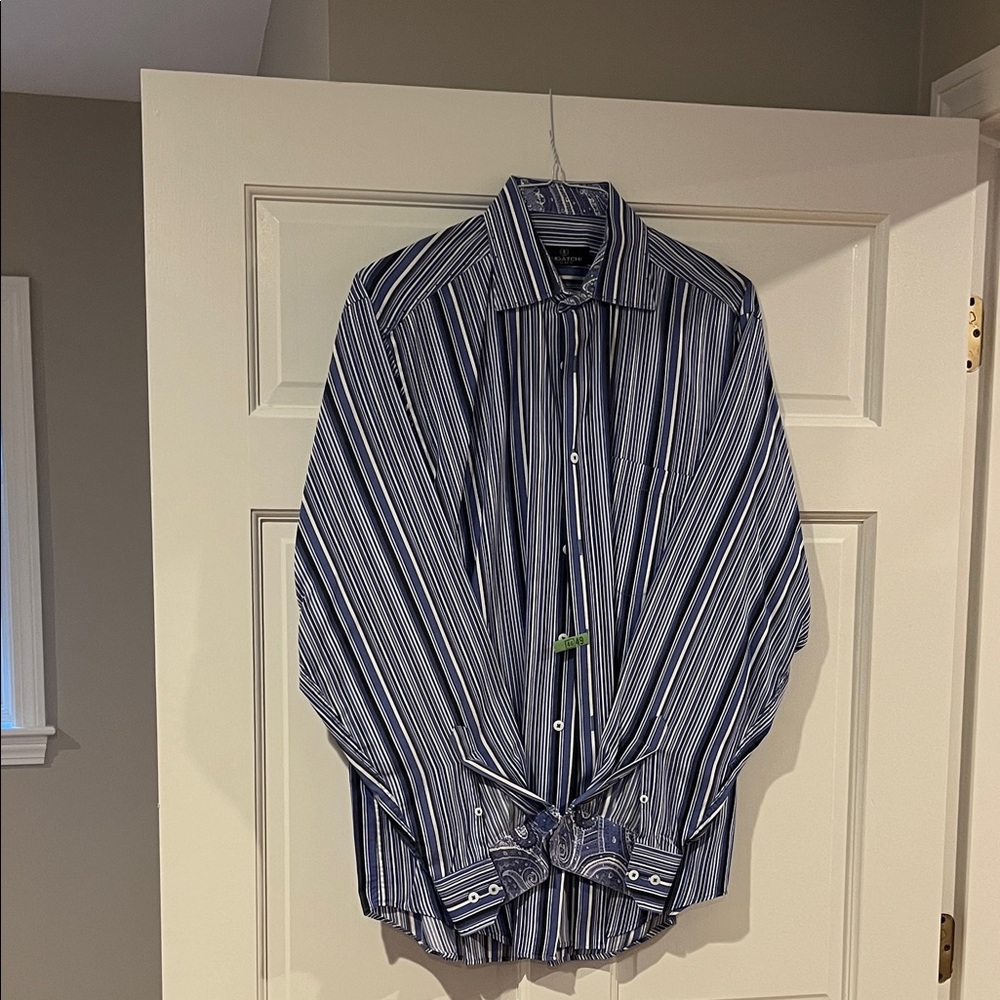 Men's Bugatchi Blue Striped Shirt
